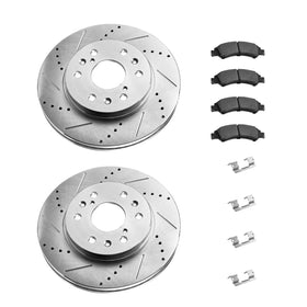 Front Brake Kit for Cadillac Escalade & Escalade ESV 2008-2020 (Non-Brembo Models) – Drilled & Slotted Brake Rotors